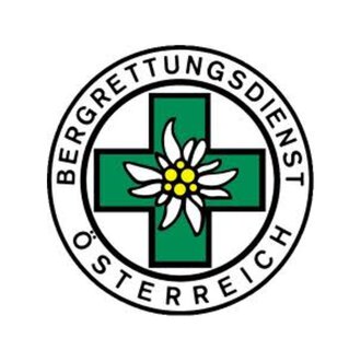 Ein Logo des Bergrettungsdienstes Österreich. Es zeigt ein grünes Kreuz mit einer Alpenblume in der Mitte. | © Bergrettung Mittelberg Hirschegg Logo