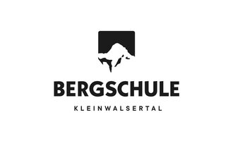 A simple logo of the Kleinwalsertal mountain school. It features a stylized mountain and the inscription in clear, modern font. | © Bergschule Kleinwalsertal Logo