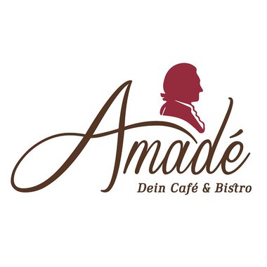An elegant logo with the name "Amadé". It features the words "Your Café & Bistro" in a stylish font. | © Amadé Riezlern Logo