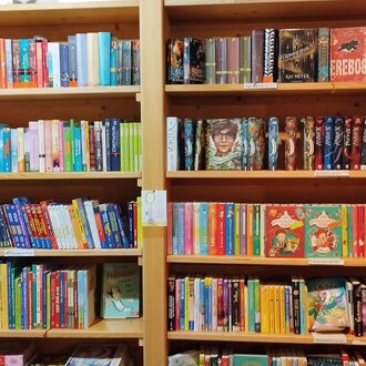 A bookshelf with many colorful books. The books are neatly arranged in several rows. | © Kleinwalsertal Tourismus | N. Lughammer