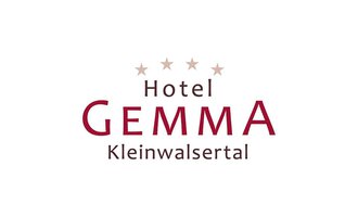 Logo of the Hotel Gemma in Kleinwalsertal. It is elegantly designed and emphasizes the name of the hotel.