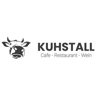 A simple logo featuring a cow head and the inscription "KUHSTALL". Subtitles are "Cafe - Restaurant - Wine". | © Kuhstall Logo