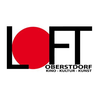 Ein modernes Logo für LOFT in Oberstdorf. Es steht für Kino, Kultur und Kunst mit einem auffälligen roten Kreis und klaren Schriftzügen. | © Loft Kino Oberstdorf Logo