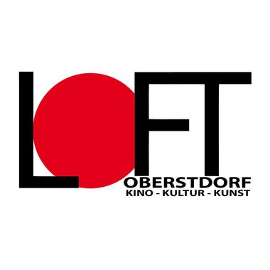 Ein modernes Logo für LOFT in Oberstdorf. Es steht für Kino, Kultur und Kunst mit einem auffälligen roten Kreis und klaren Schriftzügen. | © Loft Kino Oberstdorf Logo