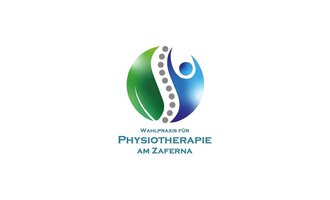 Ein Logo für eine Physiotherapiepraxis. Es zeigt eine stilisierte Figur und eine Wirbelsäule in grünen und blauen Farben. | © Physiotherapie am Zaferna Logo