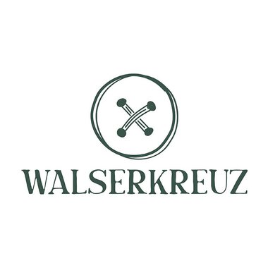 A simple logo with the inscription "WALSERKREUZ". Above it is a circular symbol with crossed elements. | © Walserkreuz_logo